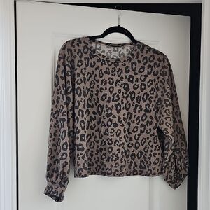 Audrey 3+1 Brown Leopard Print Top